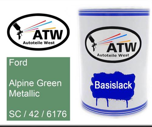 Ford, Alpine Green Metallic, SC / 42 / 6176: 500ml Lackdose, von ATW Autoteile West.